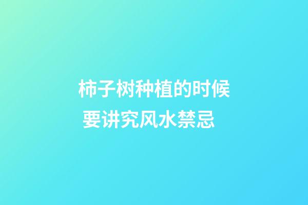 柿子树种植的时候 要讲究风水禁忌